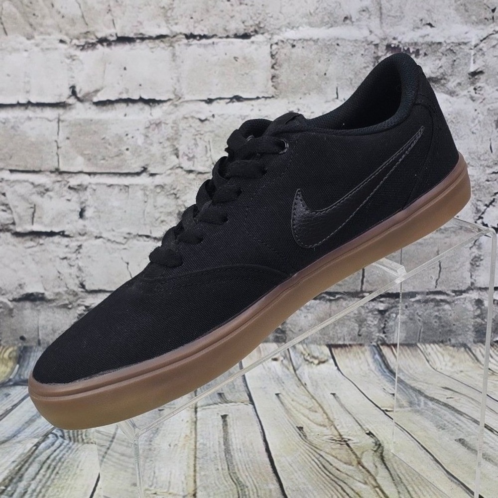 Nike SB Check Solarsoft Sneakers Mens 9 Black Gum Canvas Skate Shoes 843896-009 - Picture 3 of 10